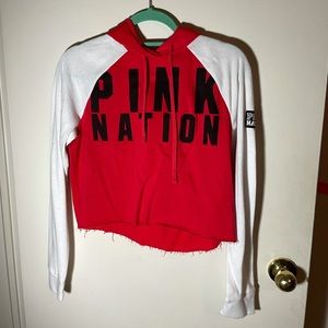 PINK VS cropped hoodie